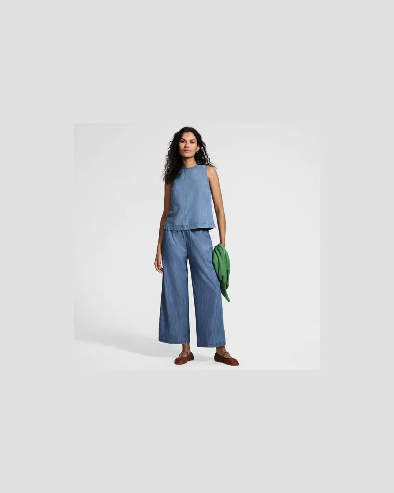 Lands' End Ärmelloses Top aus Lyocell-Mix, Damen, Größe:34 regular, Blau, Baumwolle/Lyocell (Viskose), by Blau