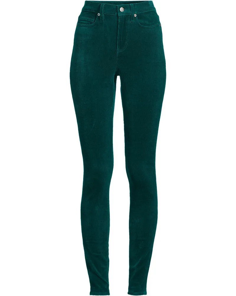 Lands' End Skinny Feincordhose High Waist, Damen, Größe petite, Grün, by Grün