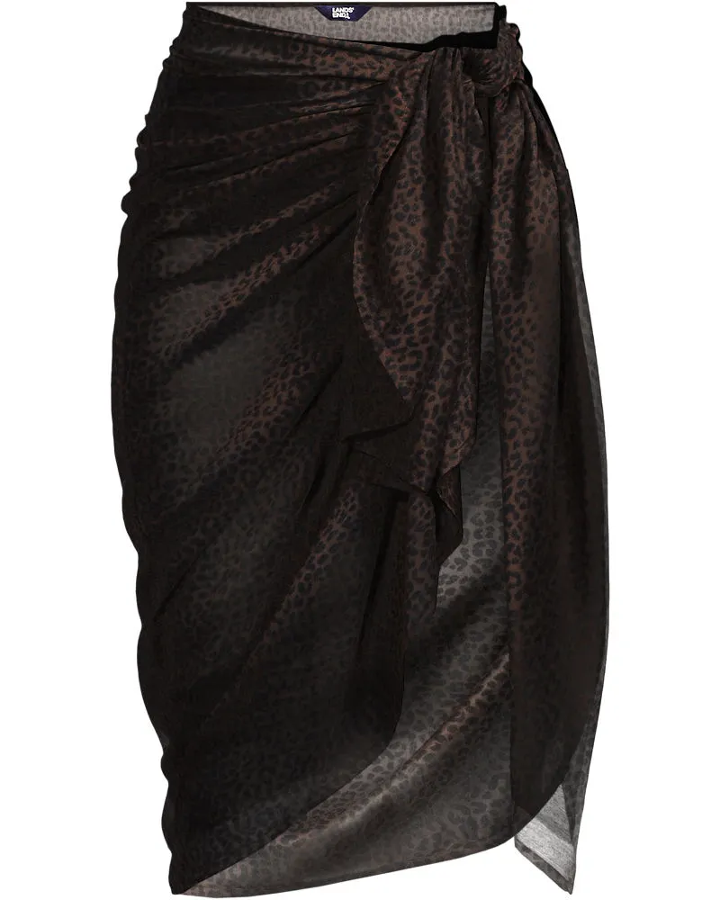 Lands' End Pareo aus Voile, Damen, Größe regular, Braun, Polyester, by Braun
