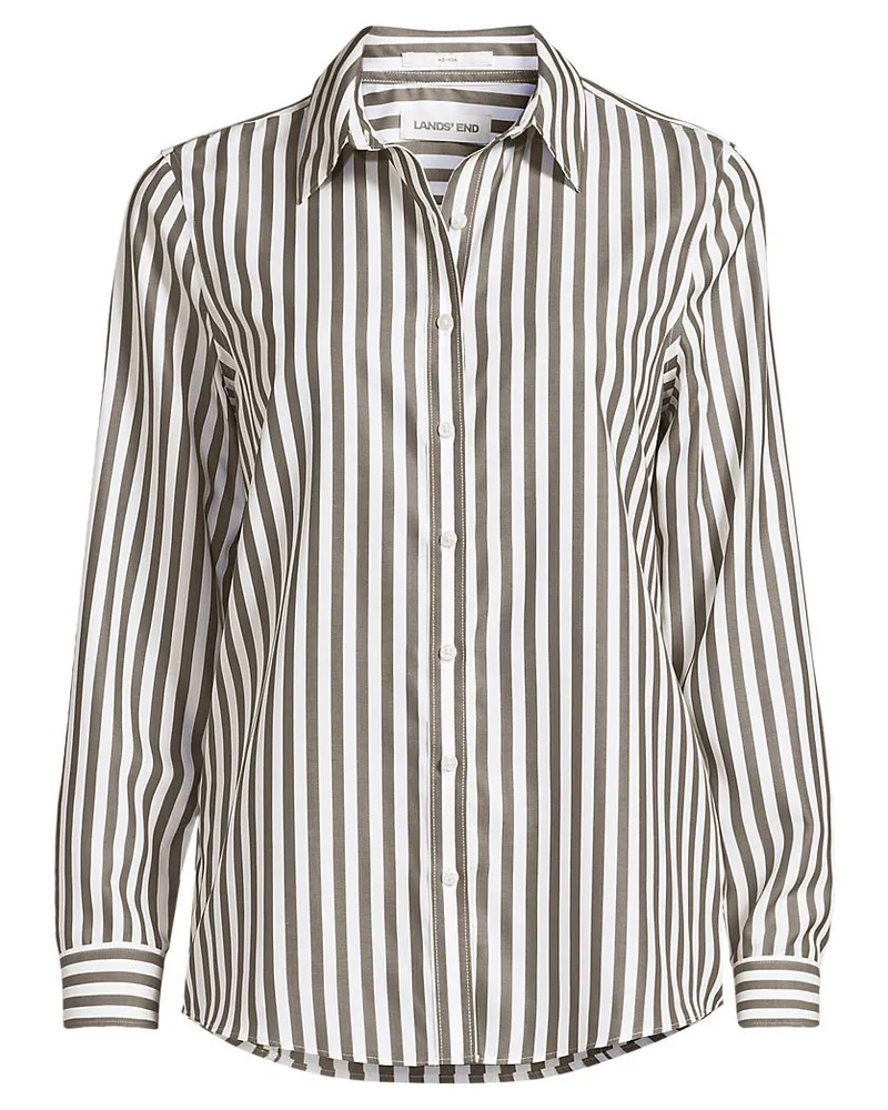 Lands' End BÃ¼gelfreie Baumwoll-Bluse, Damen, GrÃ¶ÃŸe plus, GrÃ¼n, Baumwolle, by Grã¼n