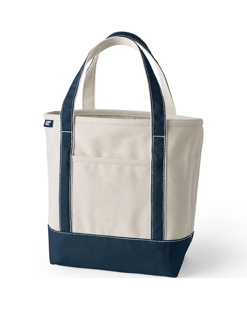Lands' End Mittelgroße offene Canvas-Tasche, Damen, Größe:null regular, Weiß, Baumwolle, by Weiß