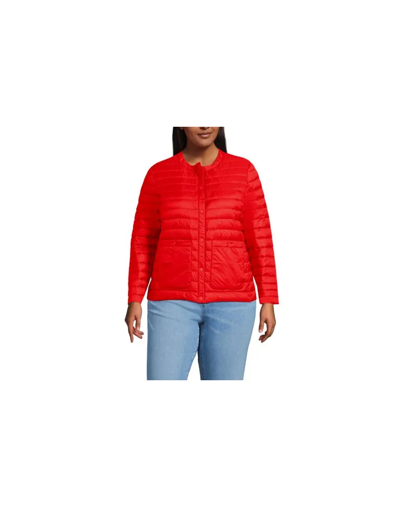 Lands' End Daunenjacke WANDERWEIGHT Verstaubar Ultraleicht, Damen, Größe plus, Orange, Nylon, by Orange
