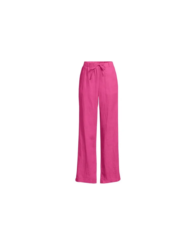 Lands' End Weite Schlupfhose aus reinem Leinen, Damen, Größe regular, Pink, by Pink