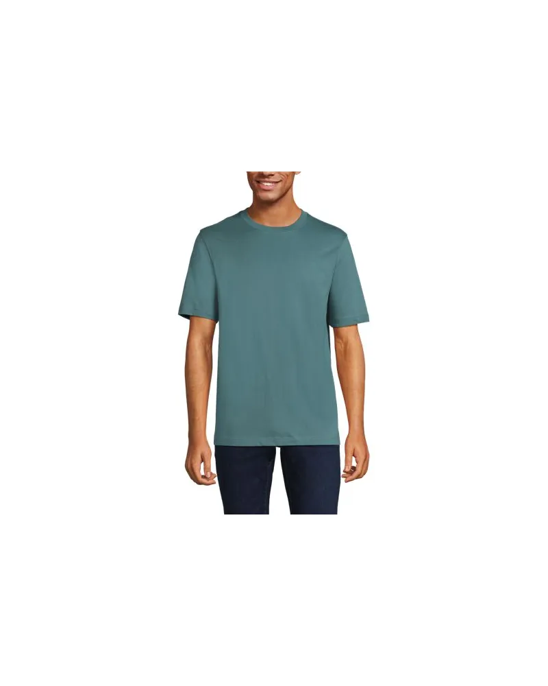 Lands' End Super-T Kurzarm-Shirt, Classic Fit, Herren, Größe regular, Grün, Baumwolle, by Grün