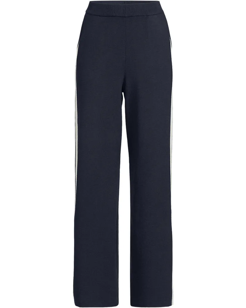 Lands' End Jerseyhose mit Streifendetail, Damen, Größe petite, Blau, Polyester/Viskose/Polyester-Mischung, by Blau