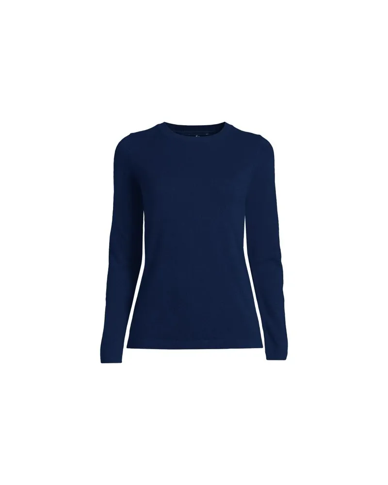 Lands' End Kaschmir-Pullover mit rundem Ausschnitt, Damen, Größe plus, Blau, Kaschmir, by Blau
