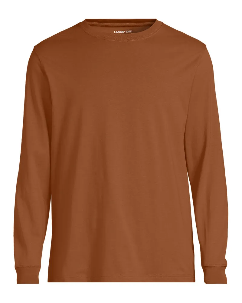 Lands' End Super-T Langarm-Shirt, Classic Fit, Herren, Größe regular, Orange, Baumwolle, by Orange