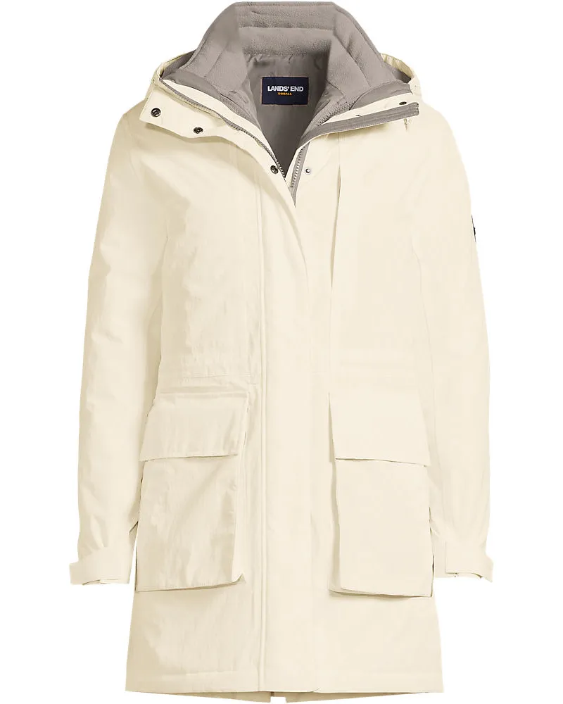 Lands' End Wasserdichter 3-in-1-Parka Squall, Damen, Größe regular, Weiß, Polyester/Nylon, by Weiß