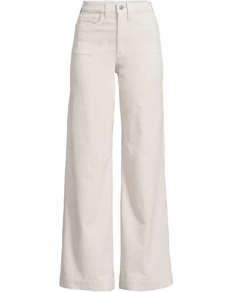 Lands' End Breitcord-Hose High Waist mit weitem Bein, Damen, Größe plus, Weiß, Elasthan/Baumwoll-Mischung, by Weiß