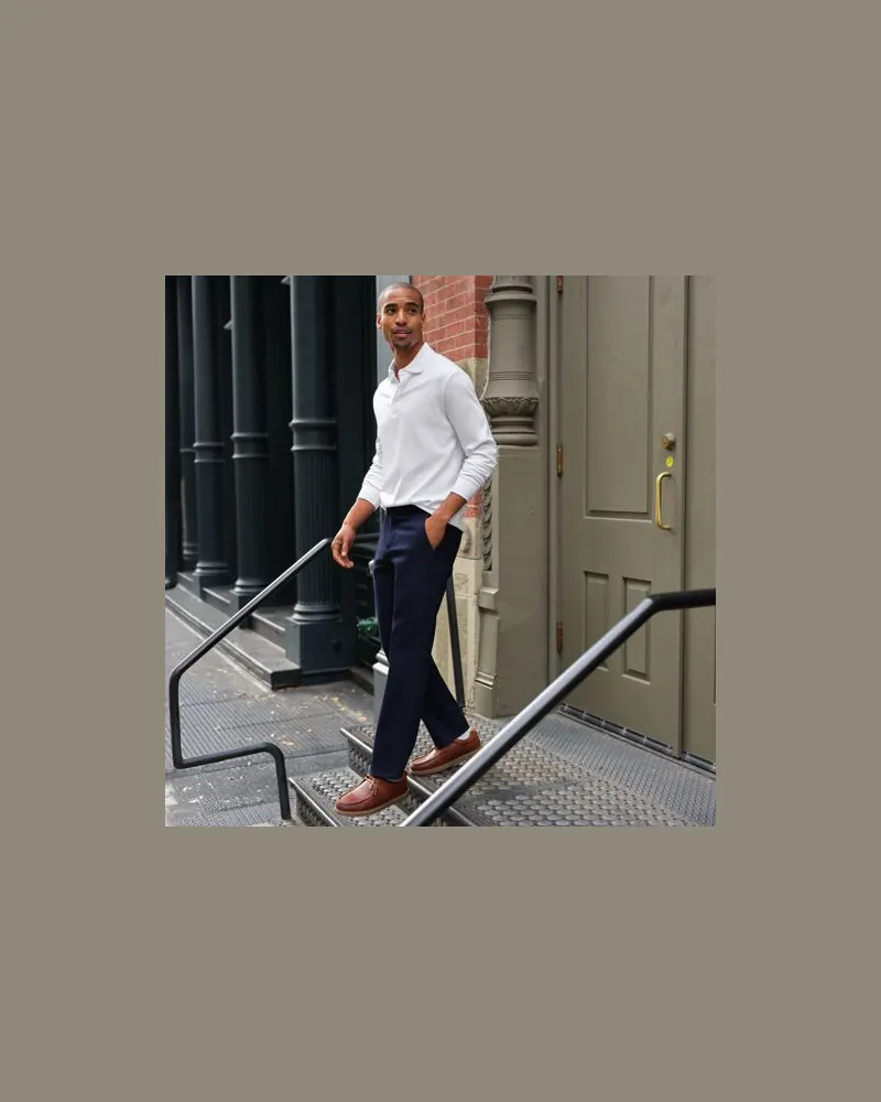 Lands' End Ultimativ-Chino in Wunschlänge, Classic Fit, Herren, Größe regular, Blau, Baumwolle/Elasthan/Polyester, by Blau