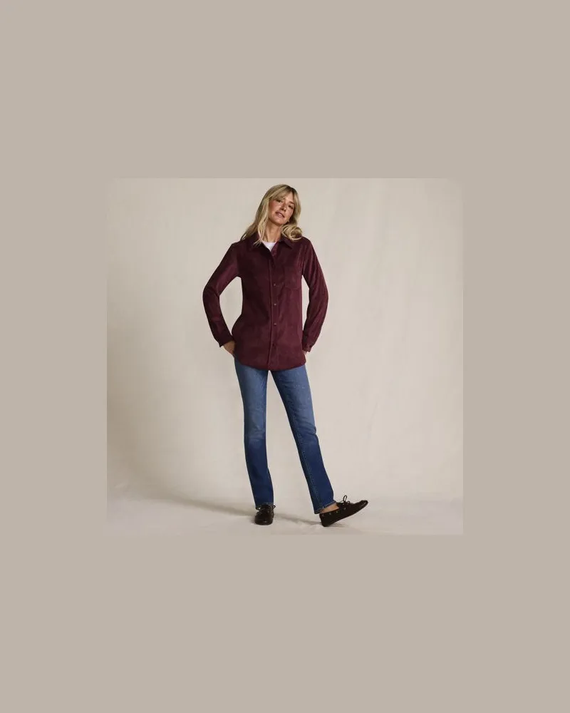 Lands' End Cordbluse, Damen, Größe regular, Rot, by Rot