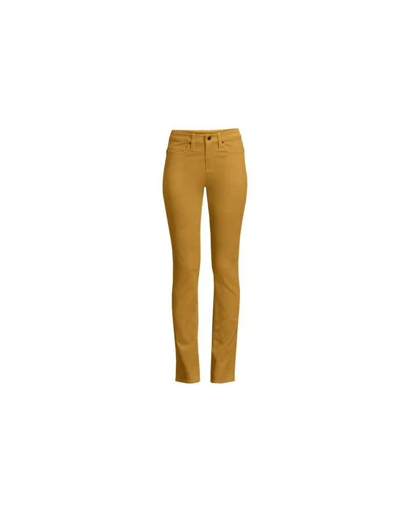 Lands' End Straight Fit Cordhose Mid Waist, Damen, Größe plus, Gelb, Baumwoll-Mischung, by Gelb