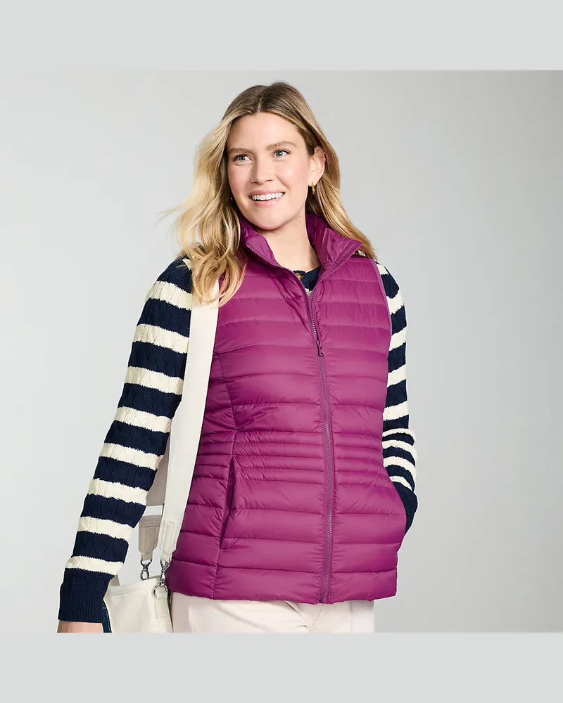 Lands' End Daunenweste WANDERWEIGHT Verstaubar Ultraleicht, Damen, Größe regular, Pink, Nylon, by Pink