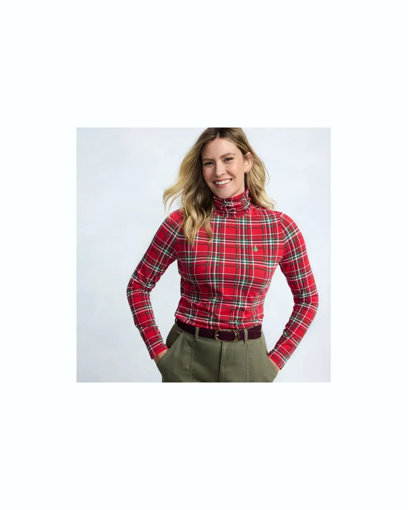 Lands' End Rollkragenshirt aus Baumwoll/Modalmix, Damen, Größe regular, Rot, Baumwolle/Elasthan/Baumwolle Modal, by Rot