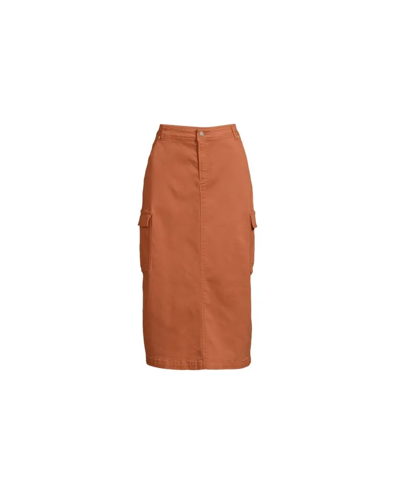 Lands' End Midi-Cargorock, Damen, Größe regular, Orange, Baumwoll-Mischung, by Orange