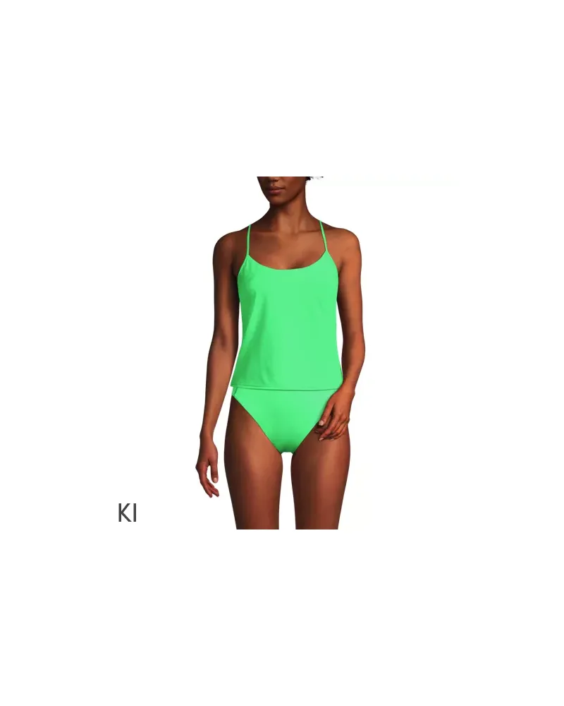 Lands' End Komfort-Tankinitop mit gekreuzten Trägern, Damen, Größe regular, Grün, by Grün