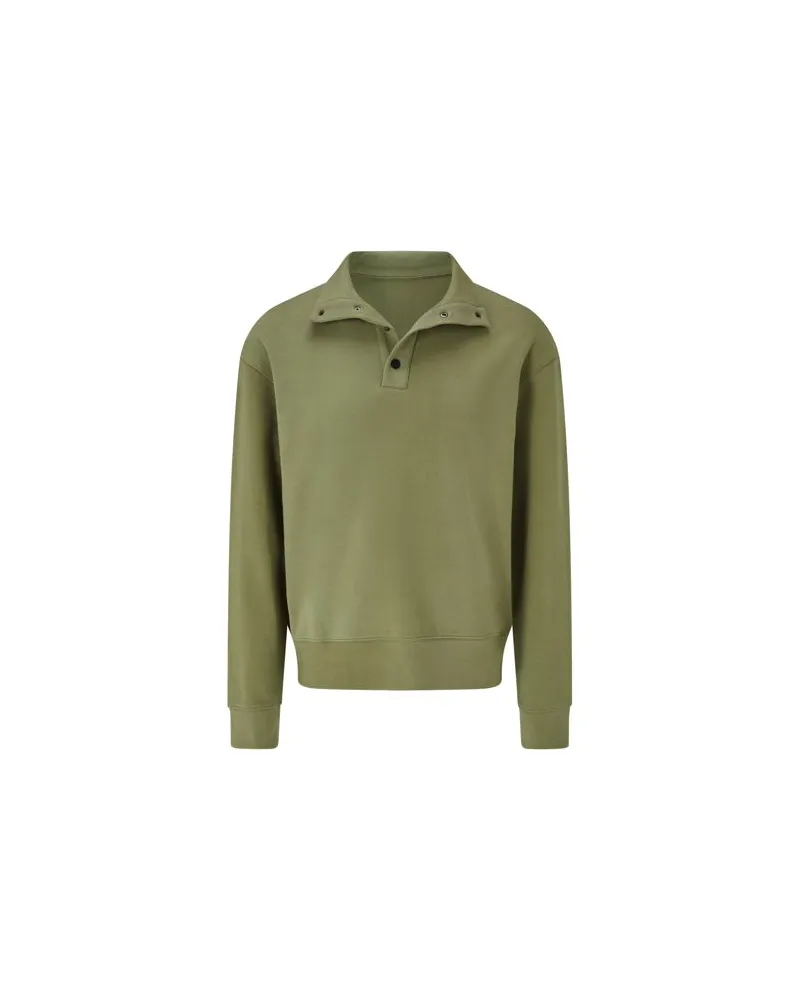 Lands' End Jersey-Shirt Super Soft mit Stehkragen, Herren, Größe:56-58 regular, Grün, Baumwolle/Polyester/Baumwoll-Mischung, by Grün