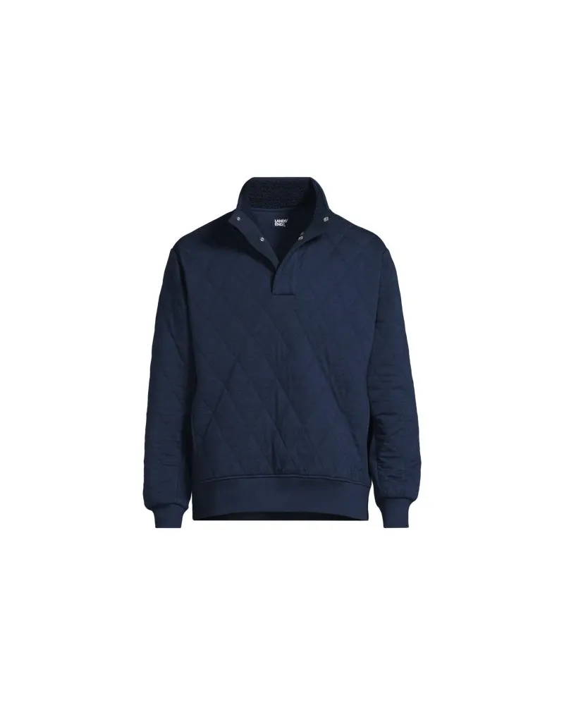 Lands' End Gesteppter Pullover mit Stehkragen, Herren, Größe:52-54 regular, Blau, by Blau