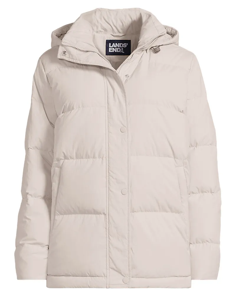Lands' End Wasserabweisende Daunenjacke, Damen, Größe regular, Schwarz, Nylon, by Schwarz