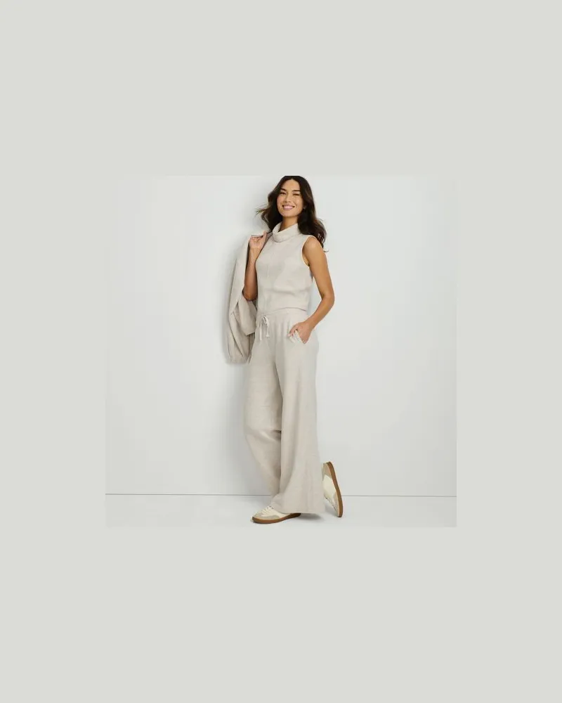 Lands' End Softe Jerseyhose mit weitem Bein, Damen, Größe:40-42 regular, Beige, Baumwolle/Polyester/Baumwoll-Mischung, by Beige