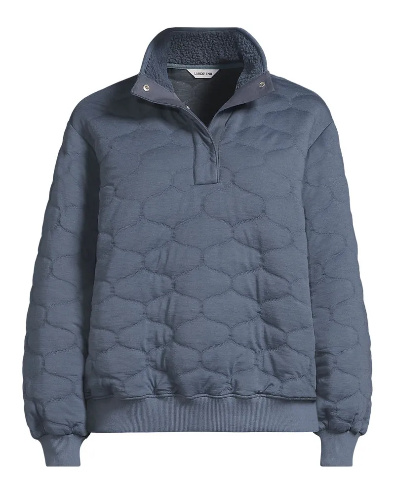 Lands' End Sweatshirt mit Steppung, Damen, Größe regular, Blau, Polyester/Viskose, by Blau