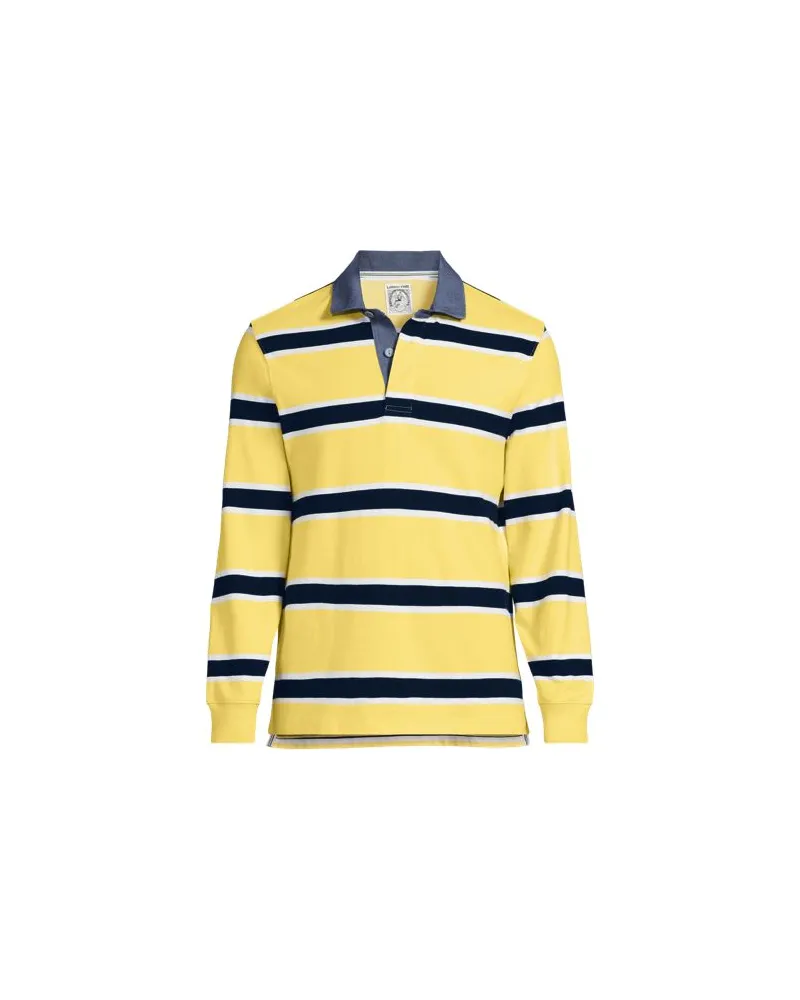 Lands' End Langarm-Polo, Classic Fit, Herren, Größe tall, Gelb, Baumwolle, by Gelb
