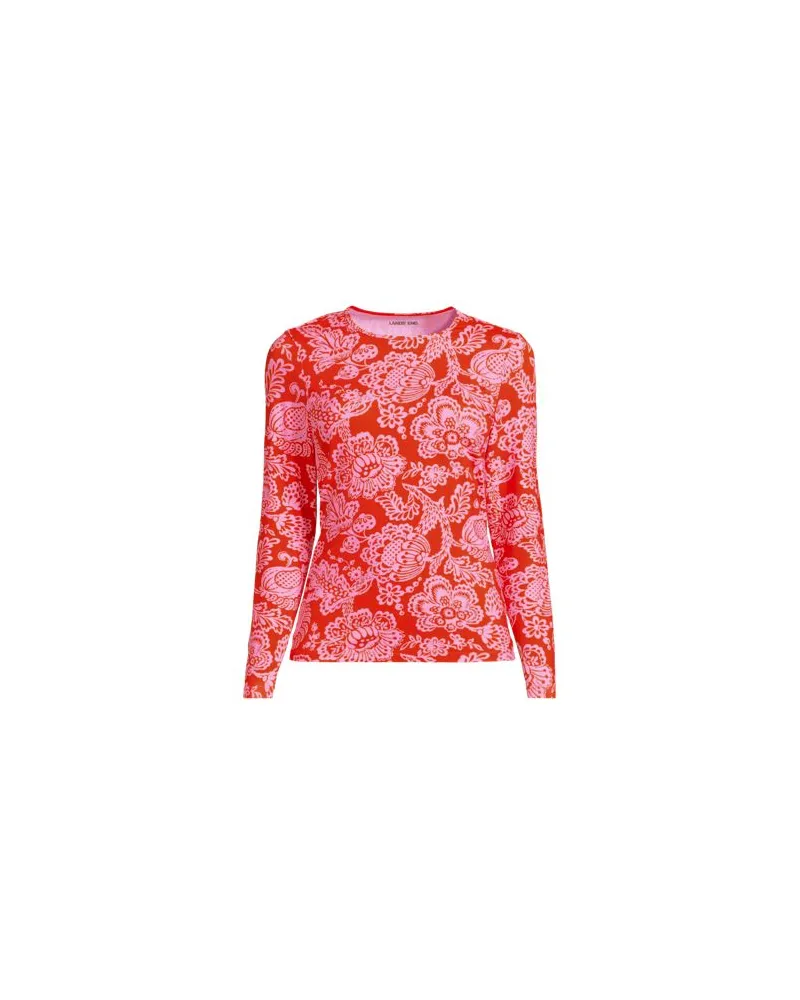 Lands' End Schnelltrocknendes UPF 50 Sonnenschutz-Badeshirt, Damen, Größe plus, Orange, Nylon-Mischung, by Orange
