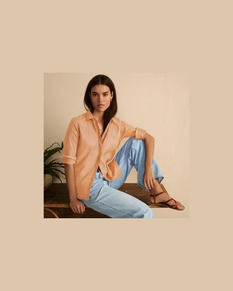 Lands' End Leinenbluse, Damen, Größe regular, Grün, Leinen, by Grün