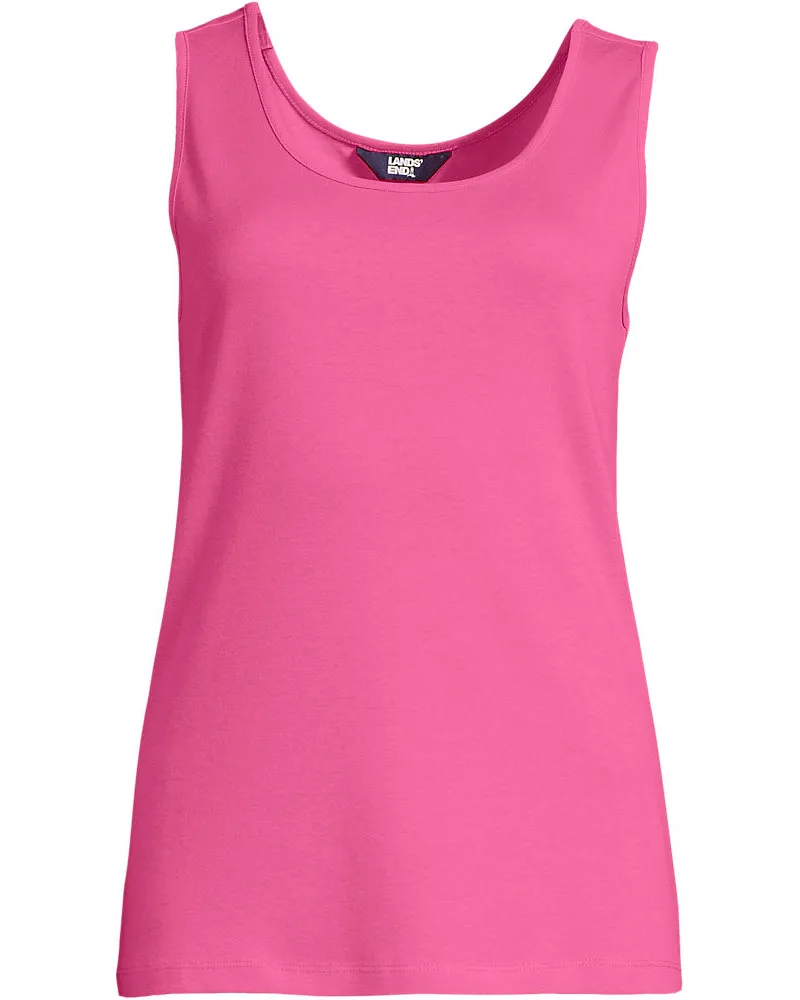 Lands' End Ärmelloses Top aus Baumwolle, Damen, Größe regular, Pink, Baumwolle, by Pink