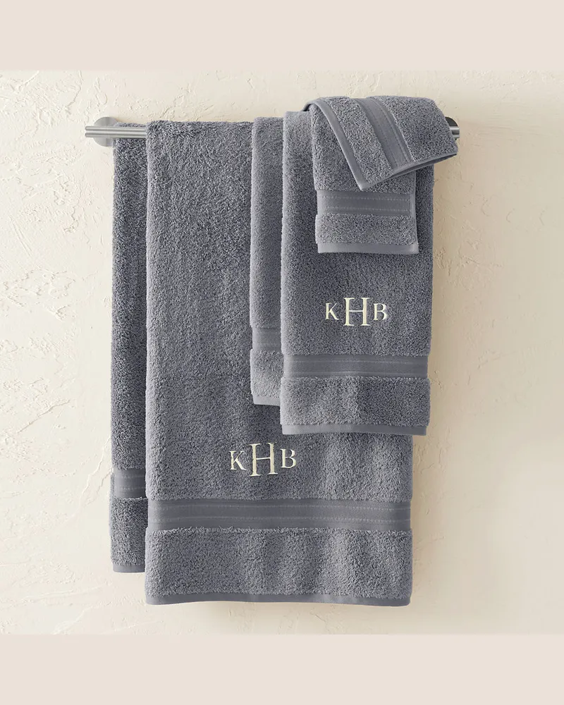 Lands' End Supima Handtuch-Set, Damen, Größe:null regular, Grau, Baumwolle, by Grau