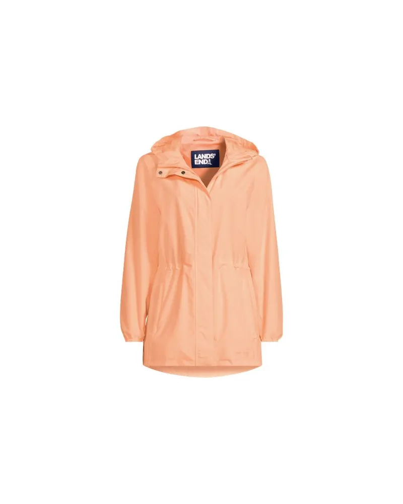 Lands' End Wasserdichte Regenjacke mit Packfach, Damen, Größe plus, Orange, Polyester, by Orange