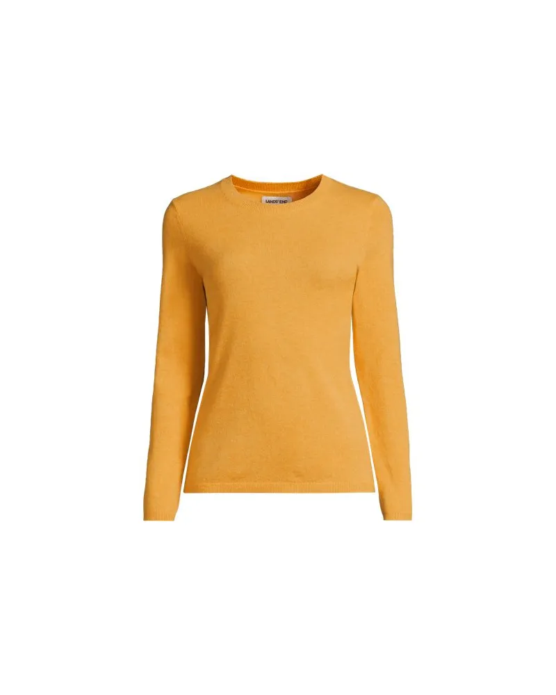 Lands' End Kaschmir-Pullover mit rundem Ausschnitt, Damen, Größe:40-42 regular, Gelb, Kaschmir, by Gelb