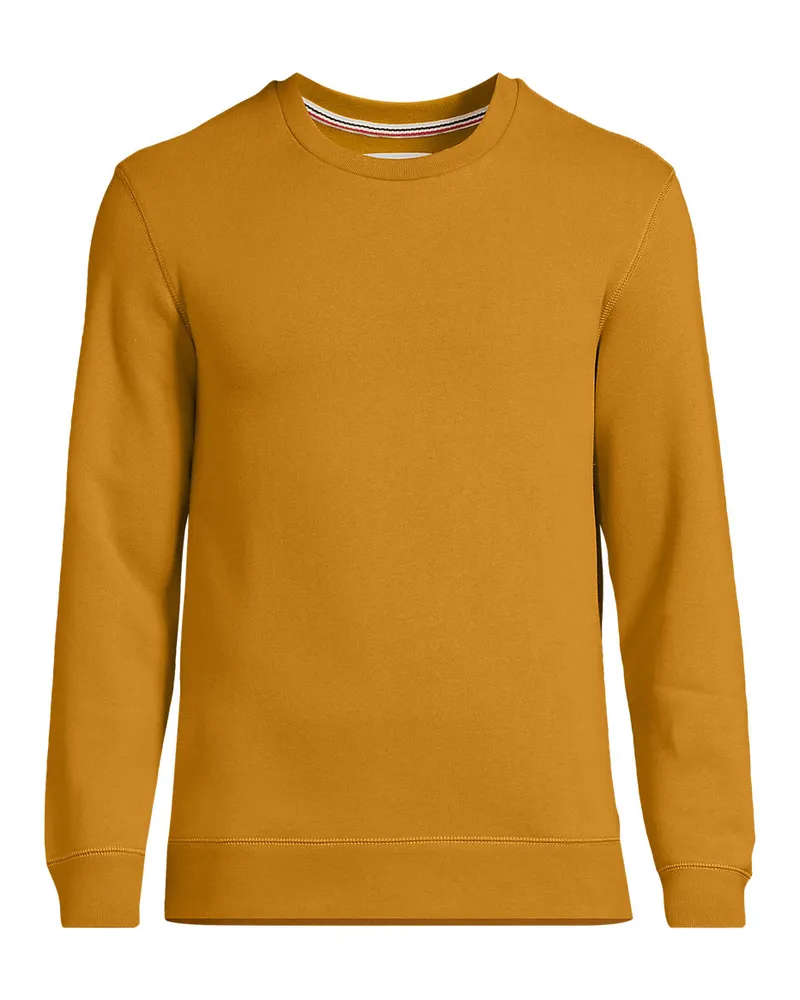 Lands' End Rundhals-Sweatshirt SERIOUS SWEATS, Herren, Größe regular, Gelb, Baumwoll-Mischung/Polyester-Mischung, by Gelb
