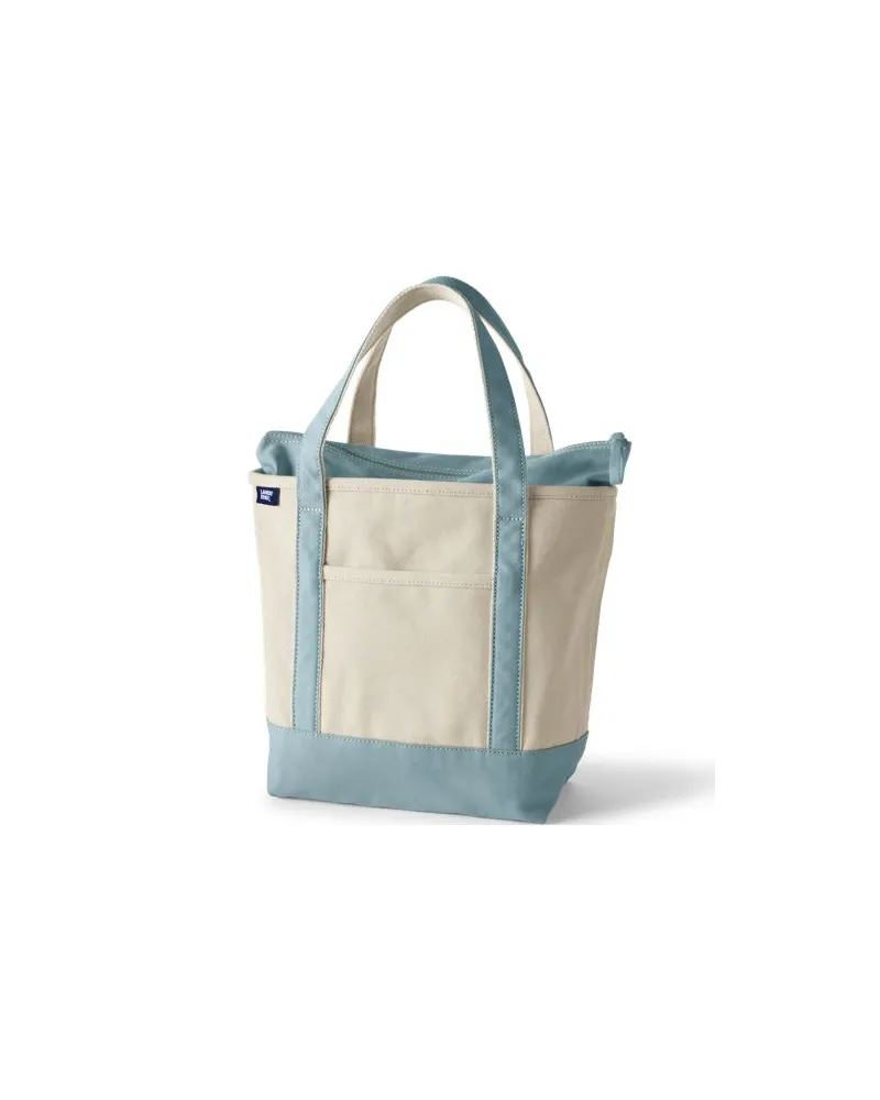 Lands' End Mittelgroße Canvastasche mit Reißverschluss, Damen, Größe:null regular, Weiß, Baumwolle, by Weiß