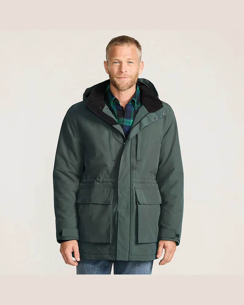 Lands' End Wasserdichter, isolierter Squall-Parka, Herren, Größe regular, Grün, Nylon, by Grün