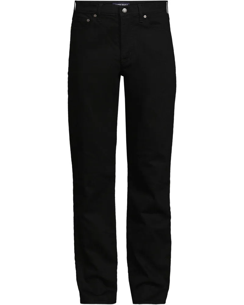 Lands' End Stretch-Jeans mit Flanellfutter und Komfortbund, Classic Fit, Herren, Größe regular, Schwarz, Elasthan/Baumwoll-Mischung, by Schwarz