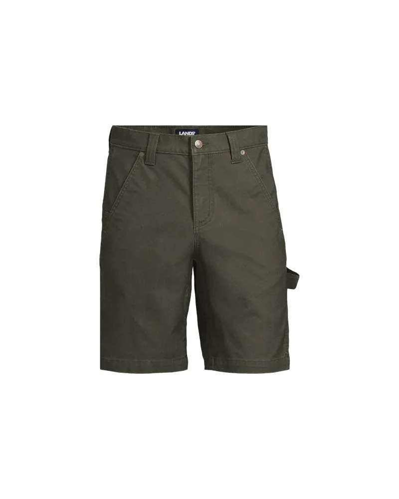 Lands' End Komfort Zimmermanns-Shorts, Herren, Größe regular, Grün, Baumwolle, by Grün