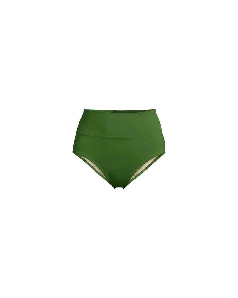 Lands' End Bikinihose zum Umschlagen, High Waist,, Damen, Größe plus, Grün, Elasthan/Nylon-Mischung, by Grün