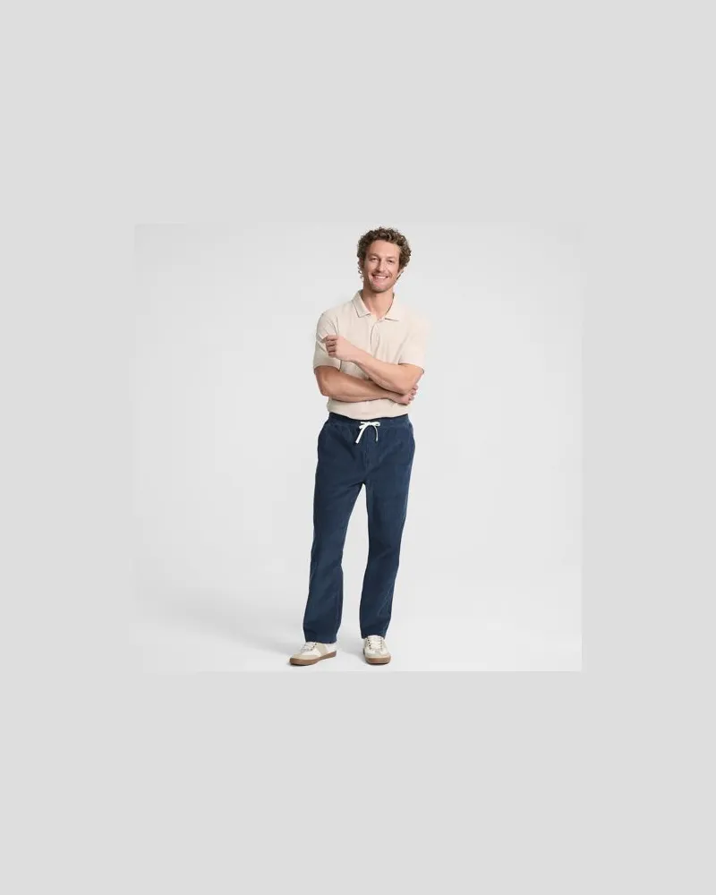Lands' End Classic Fit Schlupfbund-Feincordhose, Herren, Größe regular, Blau, Baumwolle, by Blau