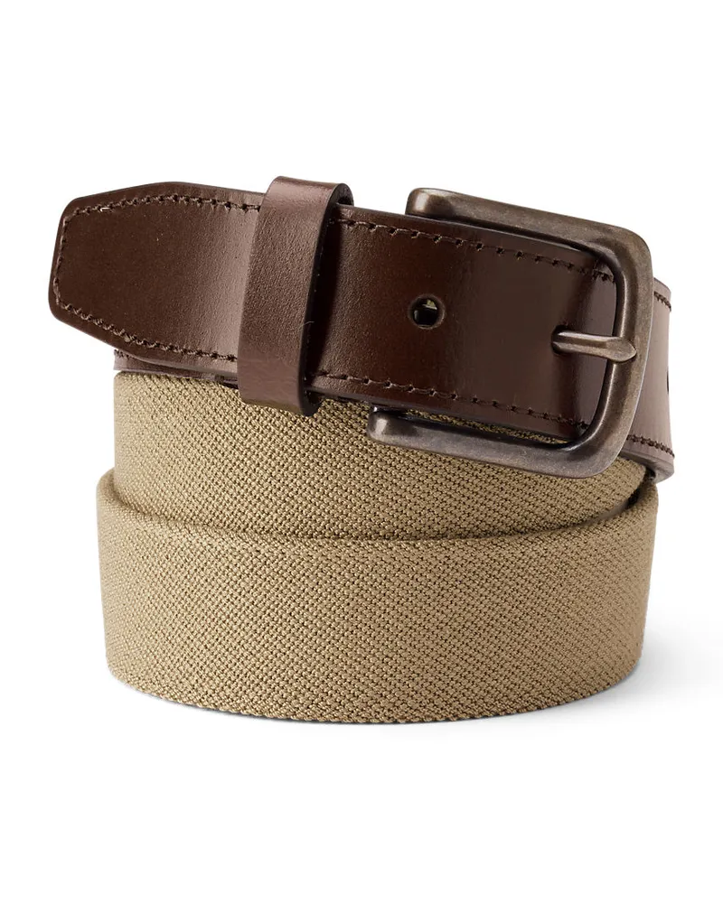 Lands' End Stretch-Gürtel, Herren, Größe:48-50 regular, Beige, Gummi/Polyester-Mischung, by Beige