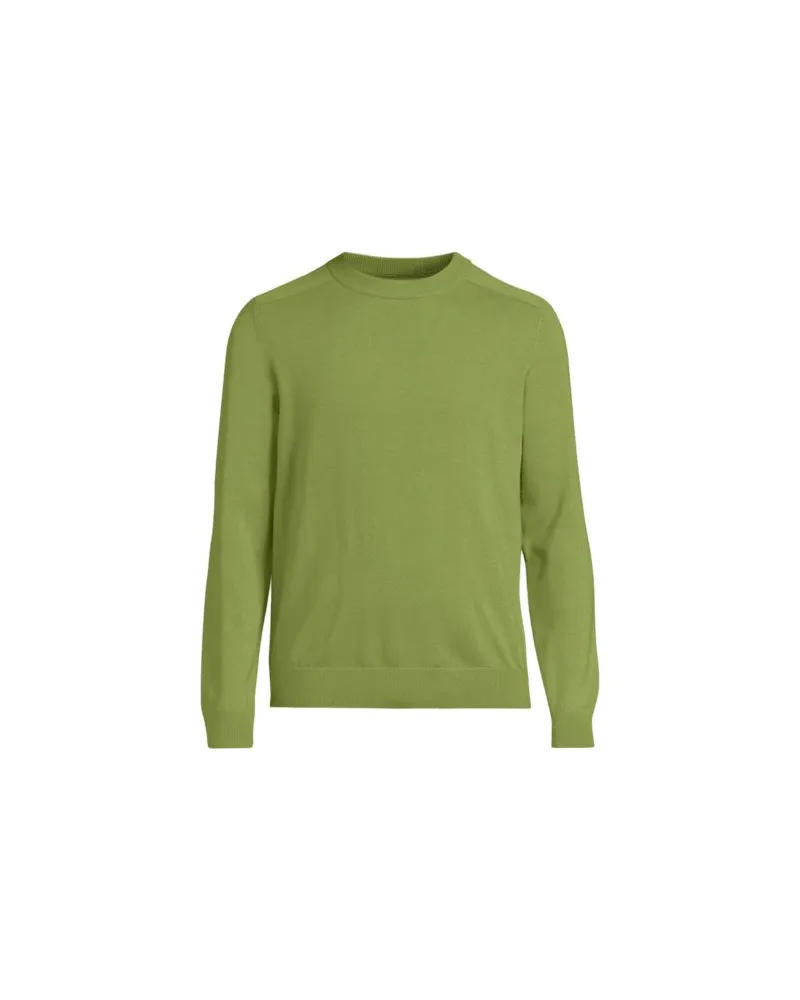 Lands' End Merino-Rundhalspullover, Herren, Größe:56-58 regular, Grün, by Grün