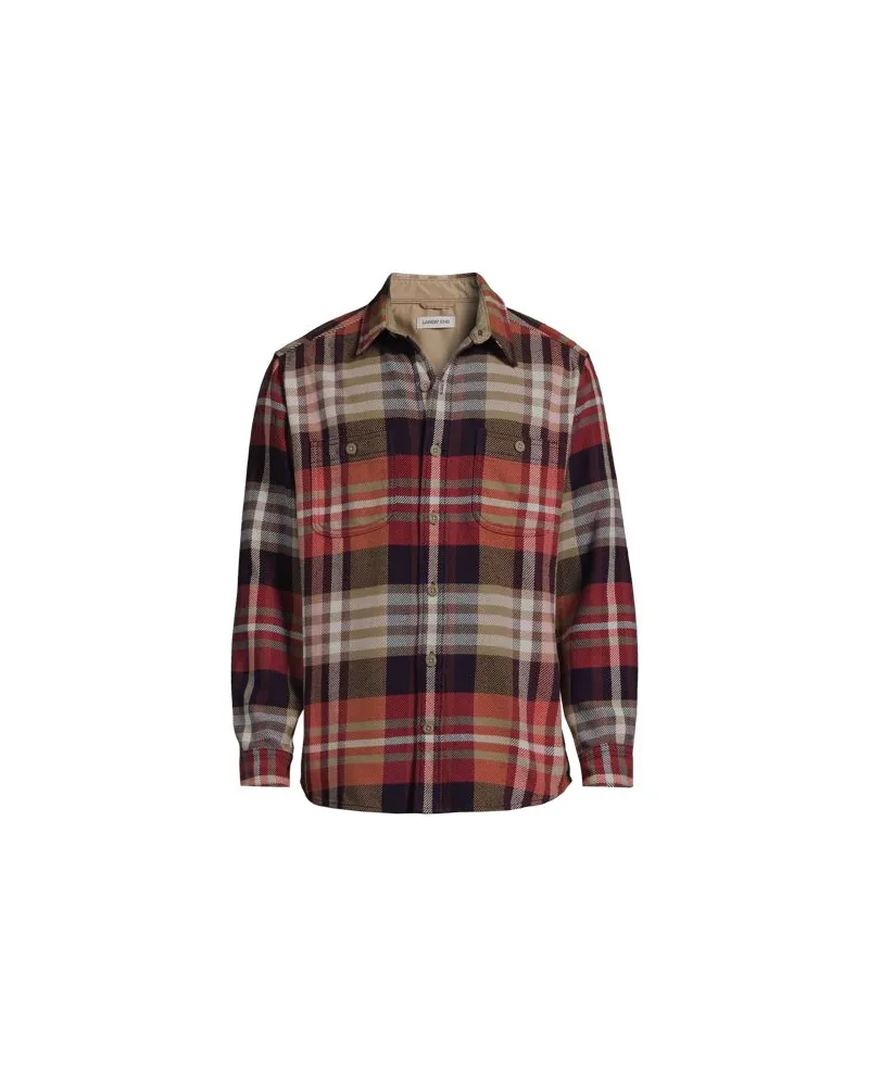 Lands' End Flanellhemd, Herren, Größe:56-58 regular, Lila, Baumwolle, by Lila