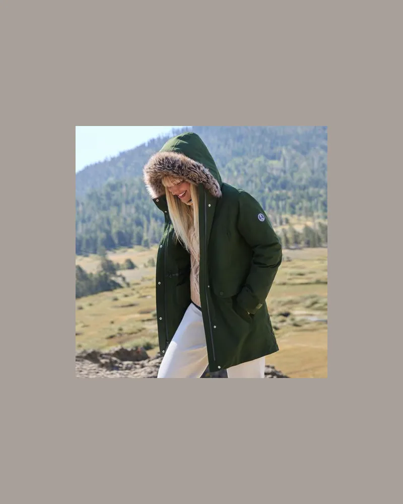 Lands' End Expeditions-Daunenparka, Damen, Größe:44-46 regular, Grün, Polyester, by Grün