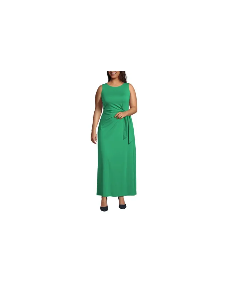 Lands' End Maxikleid aus Baumwolle/Modal mit Bindeband, Damen, Größe plus, Grün, Baumwolle Modal, by Grün