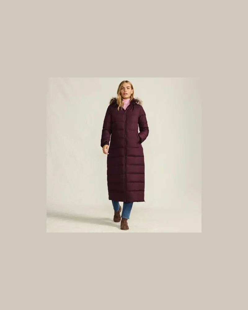 Lands' End Maxi-Daunenmantel mit Kapuze, Damen, Größe:32-34 petite, Rot, Polyester, by Rot