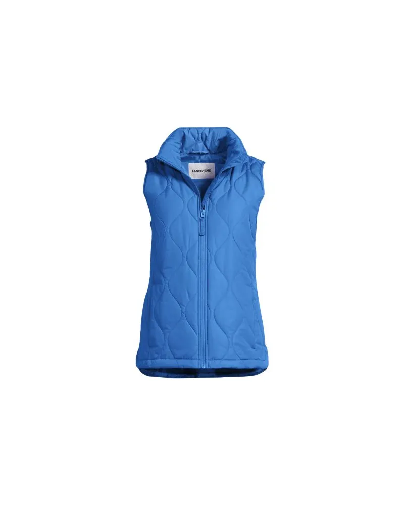 Lands' End Isolierte Steppweste FeatherFree, Damen, Größe plus, Blau, Polyester, by Blau