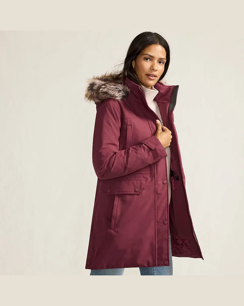 Lands' End Expeditions-Daunenparka, Damen, Größe regular, Rot, Polyester, by Rot
