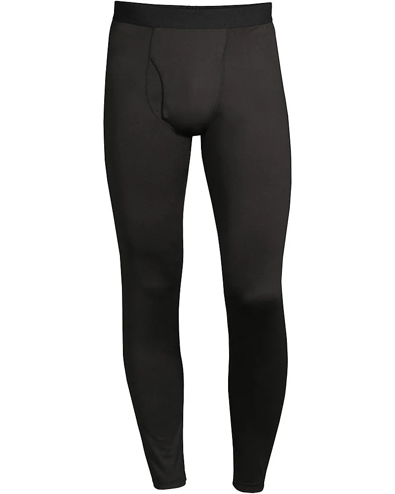 Lands' End Lange Thermaskin Unterhose mit Stretch, Herren, Größe regular, Schwarz, Elasthan/Polyester-Mischung, by Schwarz