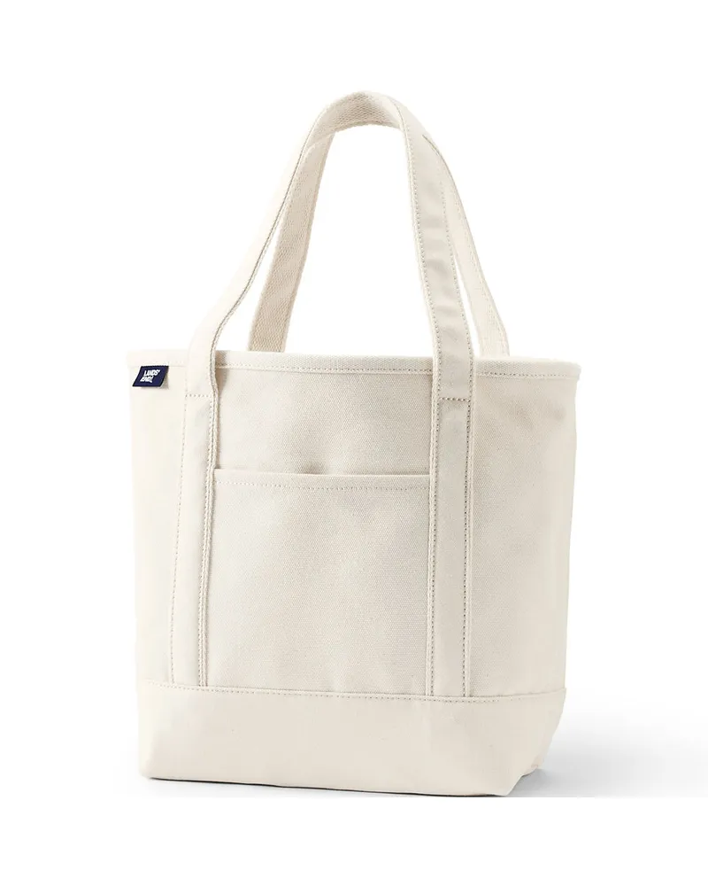Lands' End Mittelgroße offene Canvas-Tasche, Damen, Größe:null regular, Weiß, Baumwolle, by Weiß