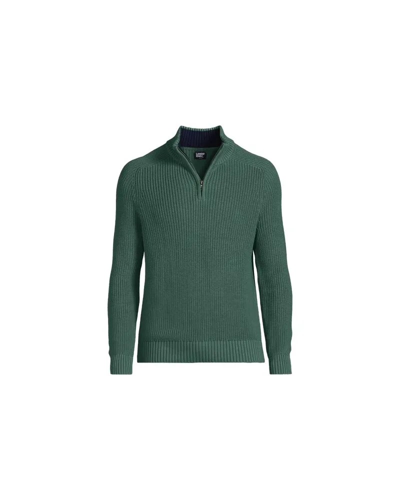 Lands' End Pullover DRIFTER mit Troyer-Kragen, Herren, Größe:56-58 regular, Grün, by Grün